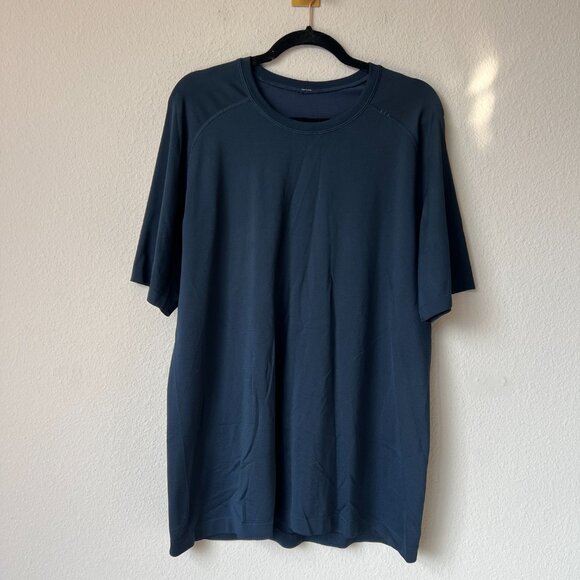 Lululemon Navy Metal Vent Tech Short Sleeve Tee Size L - Picture 2 of 4